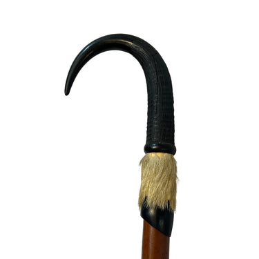 Bastón de marcha suizo cornamenta animal y punta de metal Bucarest Art & Antiques