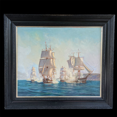 Benito Ramos Catalán - Óleo sobre tela ‘Travesía naval’ Bucarest Art & Antiques