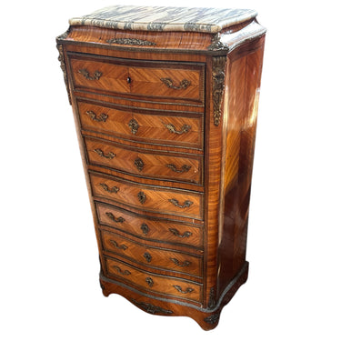 Secretaire Chiffonier francés estilo Luis XV fines de s.XIX bronces y mármol Bucarest Art & Antiques