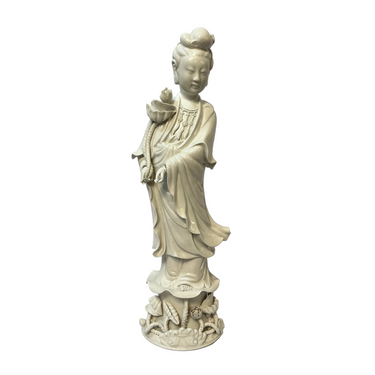 Figura de porcelana china blanc de chine contemporánea Quan Yin Bucarest Art & Antiques