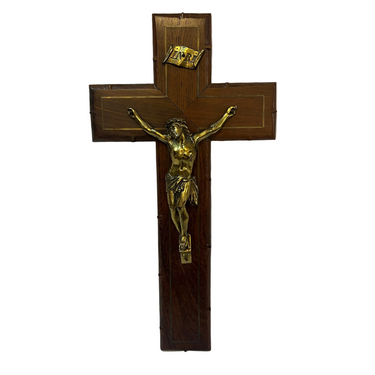 Crucifijo francés en caoba y bronce mediados del s.XIX Bucarest Art & Antiques
