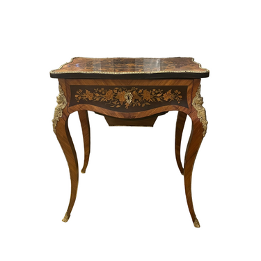 Travailleuse costurero francés estilo Luís XV marqueteria floral fines s.XIX Bucarest Art & Antiques