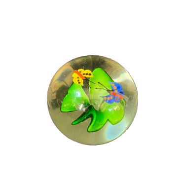 Pisapapel de vidrio Murano con diseño de mariposas mediados s.XX Bucarest Art & Antiques