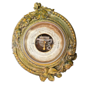 Barómetro francés de madera policromada s.XIX Bucarest Art & Antiques