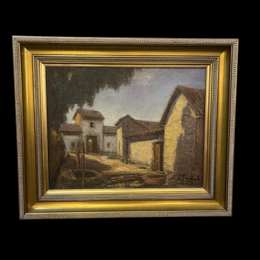 Ezequiel Plaza - Óleo sobre tela 'Casona de campo' Bucarest Art & Antiques