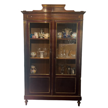 Biblioteca o vitrina francesa estilo Directorio madera caoba y roble circa 1900 Bucarest Art & Antiques