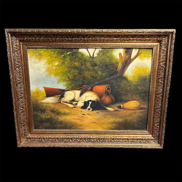 Marcelo Cuevas - Óleo sobre tela ‘Spaniel después de la caza’ Bucarest Art & Antiques