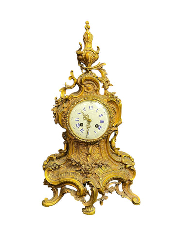 Reloj de péndulo francés de bronce firmado 'H. Luppen & Cie' s.XIX Bucarest Art & Antiques