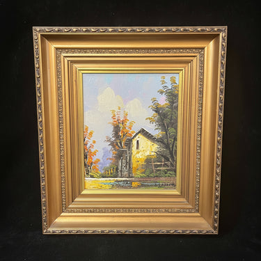 Alejandro Jamett - Óleo sobre tela ‘Casa blanca en camino’ Bucarest Art & Antiques