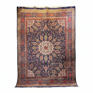 Alfombra Iraní central lana medallón floral y motivos azules 320x230 Bucarest Art & Antiques