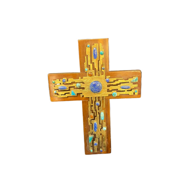 Alicia Cáceres y Juan Reyes - Cruz en bronce madera e incrustaciones Bucarest Art & Antiques