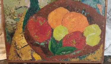Anónimo - Acrílico sobre madera 'Frutas y botellas sobre la mesa' Bucarest Art Gallery