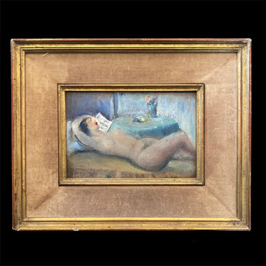 Anónimo - Óleo "Mujer desnuda durmiendo" Consignación