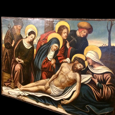 Anónimo – Óleo Religioso ‘Lamentación sobre Cristo muerto’ Consignación