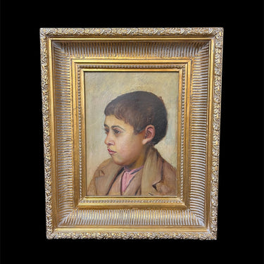 Anónimo - Óleo sobre cartón ‘Retrato de un niño’ Bucarest Art & Antiques