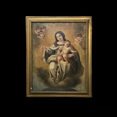 Anónimo – Óleo ‘Virgen con el niño’ Consignación