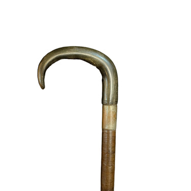 Bastón madera de suela cornamenta oscura y metal Bucarest Art & Antiques
