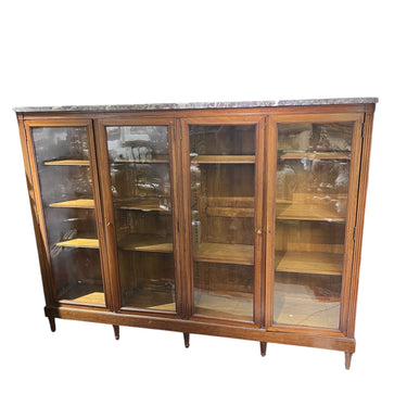 Biblioteca en madera enchapada estilo Luis XVI cubierta de mármol Bucarest Art & Antiques