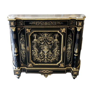 Boulle Francés mármol blanco detalles en nácar Napoleón III Colección Exclusiva