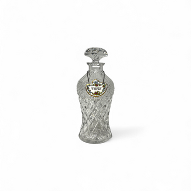 Foto de presentación mejorada — Decantador de cristal tallado para Whisky con etiqueta de porcelana Crown Staffordshire