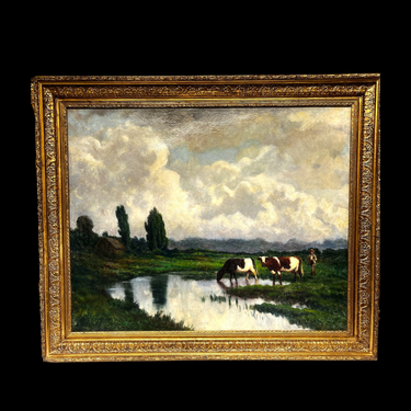 Foto de presentación mejorada — Rafael Correa - Óleo sobre tela 'Paisaje rural'