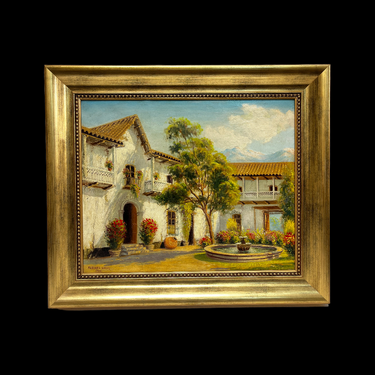 Foto de presentación mejorada — Alberto Lobos Aránguiz - Óleo sobre tela 'Jardín interior' 1940