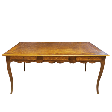 Bureau plat francés Luis XV con cubierta de cuero ruleteado original Bucarest Art & Antiques