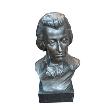 Busto de Bronce de Mozart firmado Bucarest Art Gallery