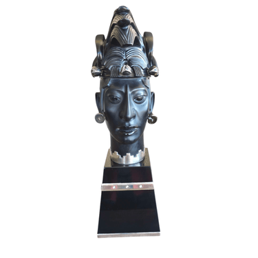 Cabeza de palenque obsidiana y plata Ezequiel Tapia Colección Exclusiva