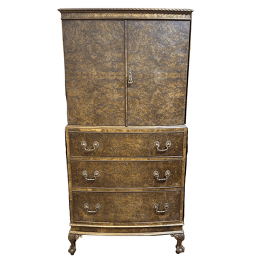 Cabinet chiffonier inglés Chippendale de nogal y raíz de nogal mediados siglo XX Bucarest Art & Antiques