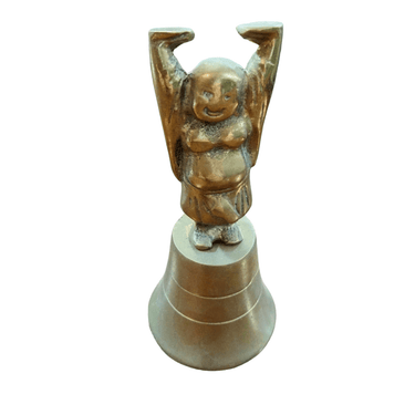 Campana de bronce mango con figura de Buda Bucarest Art Gallery