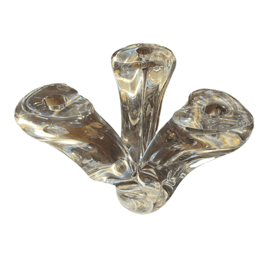 Candelabro de cristal Val Saint Lambert tres luces Bucarest Art & Antiques
