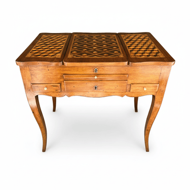 Coiffeuse francés estilo Luís XV con marquetería geométrica sXIX Bucarest Art & Antiques