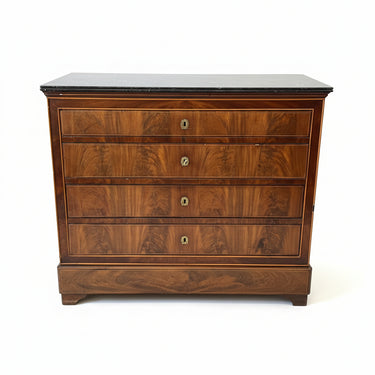 Cómoda escritorio caoba cubierta mármol negro circa 1900 Bucarest Art & Antiques