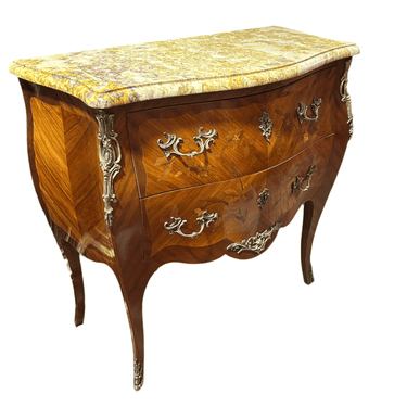 Cómoda estilo Luis XV mármol tonos naranjos Bucarest Art & Antiques