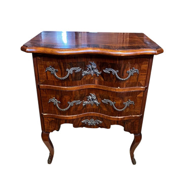 Cómoda francesa estilo Luis XV caoba y jacarandá dos cajones Bucarest Art & Antiques