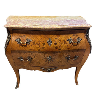 Cómoda Luis XV con marquetería floral Bucarest Art & Antiques
