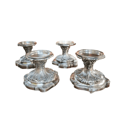 Conjunto de 4 portavelas en metal Christofle Bucarest Art & Antiques