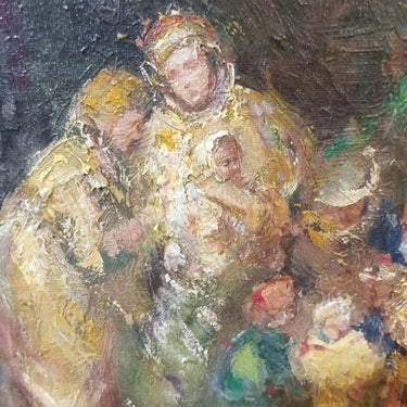 Emile Rousseau - Óleo 'Madres y niños en el parque' Bucarest Art Gallery