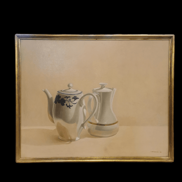 Enrique Campuzano - Óleo sobre Madera 'Hora del Té' Bucarest Art & Antiques