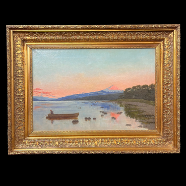 Ernesto Molina - Óleo sobre tela 'Balsero observando el volcán' Bucarest Art & Antiques