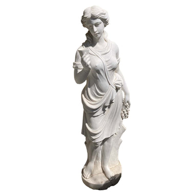 Escultura de mármol - Mujer con copa y uvas Especial Jardín