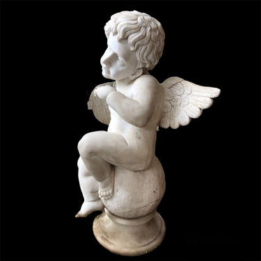 Escultura mármol - Ángel cupido Especial Jardín