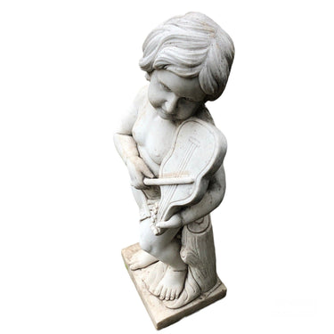 Escultura mármol – Serafín con violín Especial Jardín