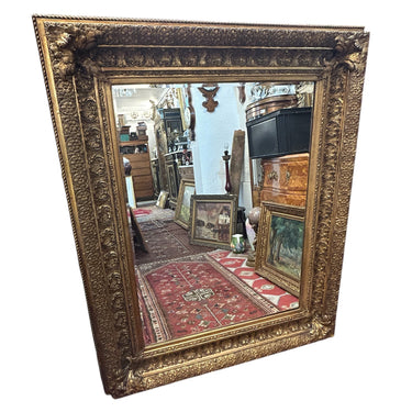 Espejo francés biselado madera dorada tallada en relieves Bucarest Art & Antiques