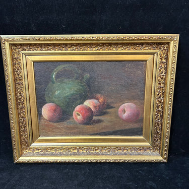 Eucarpio Espinosa - Óleo sobre tela bodegón ‘Duraznos y tetera’ Bucarest Art & Antiques