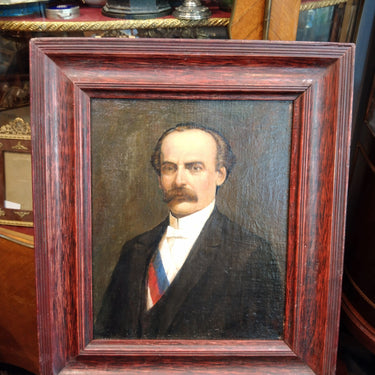 Fernando Ruíz - Retrato Presidente José Manuel Balmaceda óleo sobre madera Bucarest Art Gallery