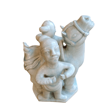 Figura china en celadón gemelos y caballo Bucarest Art & Antiques