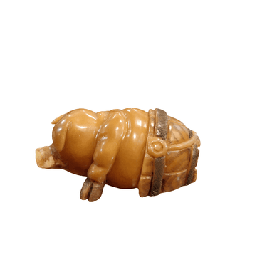 Figura miniatura japonesa netsuke Cerdo Bucarest Art & Antiques