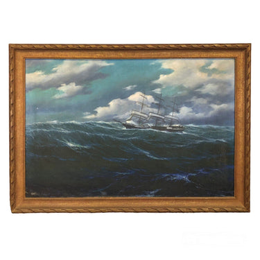 Florentino Previst Pintura al óleo ‘Barco en la tormenta’ Consignación